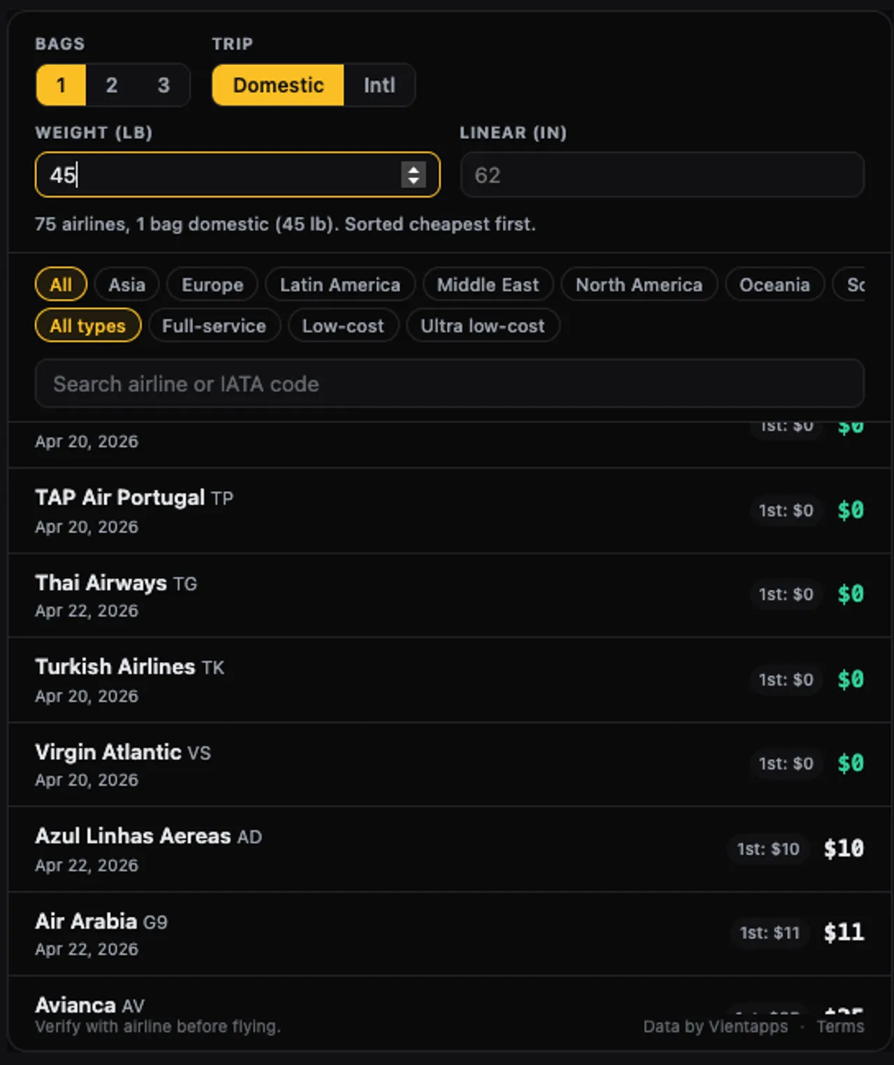 Building a Checked Bag Fee Calculator Widget That Actually Computes